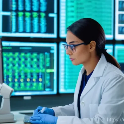 Home 23 임상병리사의 윤리적 딜레마 - **Prompt:** A clean, modern clinical laboratory setting. In the foreground, a female pathologist, ap...