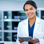 임상병리사 연말 성과평가 대비법 - **Prompt 1: Dominating the Narrative of Success**
"A confident, diverse female lab professional ...