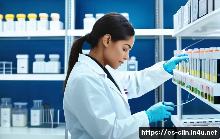 임상병리사 자격증 유지 조건 - A professional clinical laboratory technician in a modern laboratory setting, wearing a white lab co...
