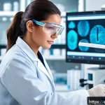 Home 22 임상병리사 이직 성공 전략 - A professional clinical laboratory technician in a modern laboratory setting, wearing a clean white ...